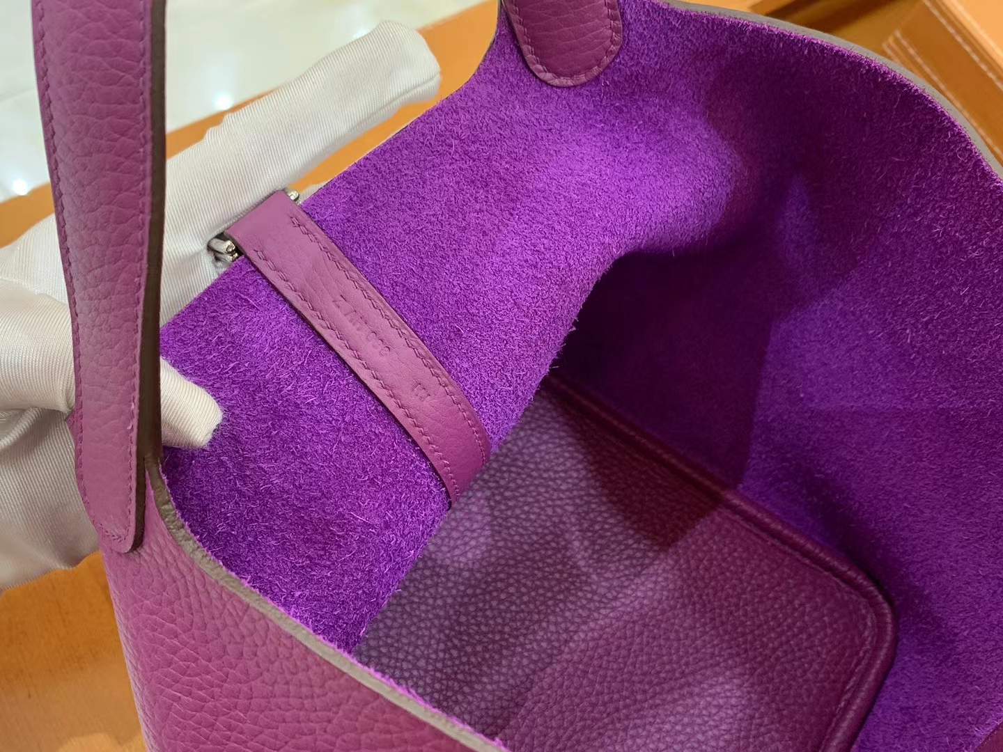 Hermès（爱马仕）Picotin 菜篮子 海葵紫 进口TC大牛皮 银扣 18cm 原版蜜蜡线 顶级手缝