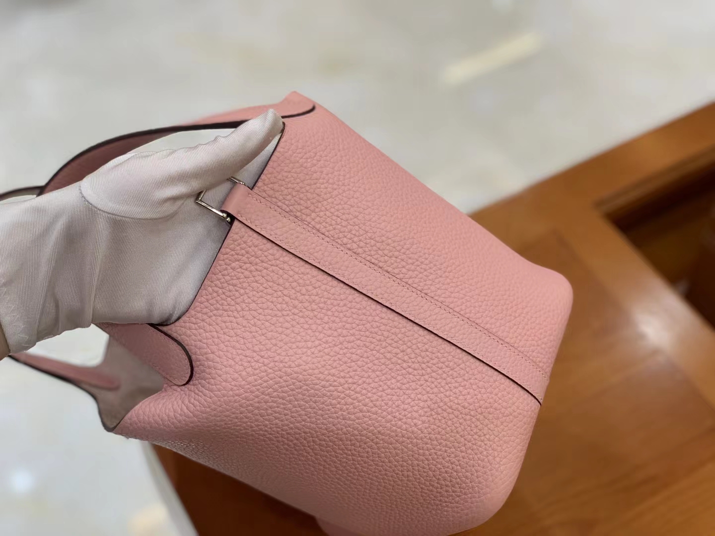 Hermès（爱马仕）Picotin 菜篮子 Q粉 进口TC大牛皮 银扣 18cm 原版蜜蜡线 顶级手缝