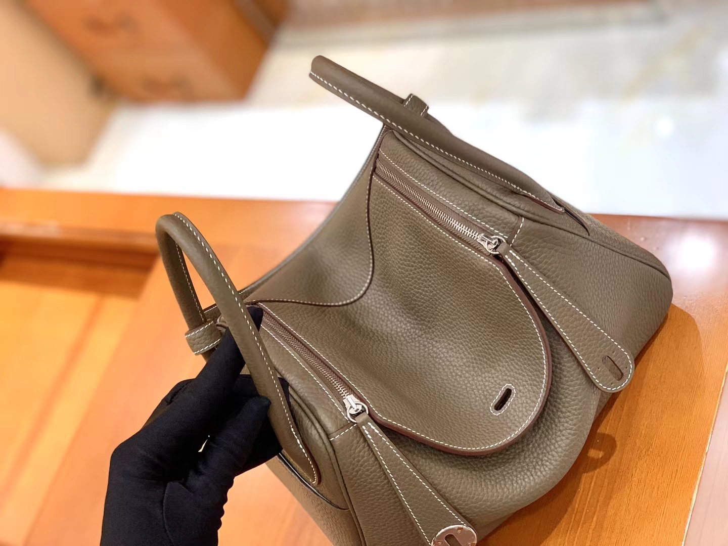 Hermès（爱马仕）Lindy 琳迪包 大象灰 进口TC大牛皮 银扣 26cm 原版蜜蜡线 顶级手缝