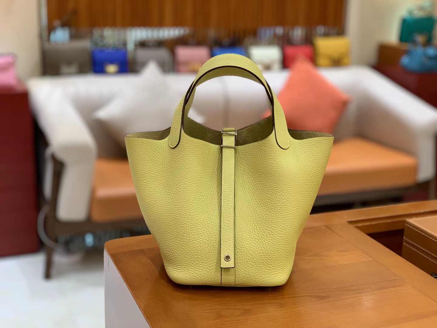 Hermès（爱马仕）Picotin 菜篮子 小鸡黄 进口TC大牛皮 银扣 18cm 原版蜜蜡线 顶级手缝