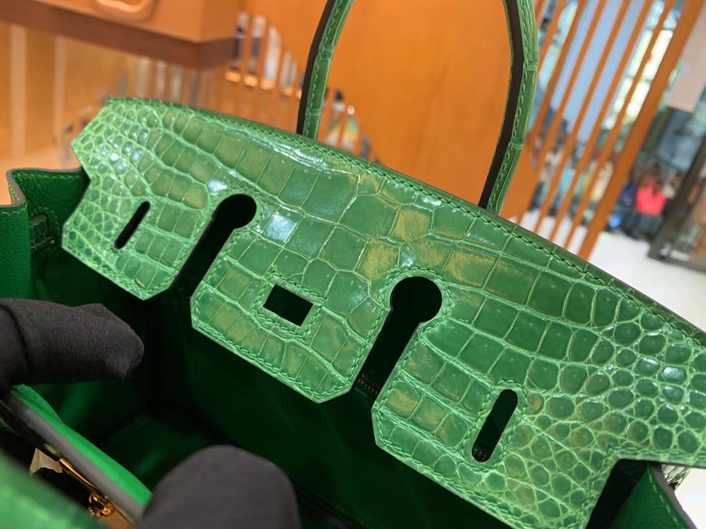 Hermès（爱马仕）Birkin 铂金包 仙人掌绿 进口一级皮 倒V级别 金扣 25cm 原版蜜蜡线 顶级手缝
