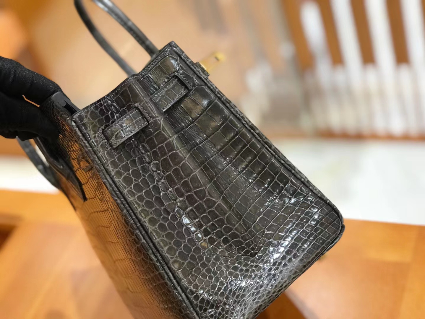 Hermès（爱马仕）Birkin 铂金包 石墨灰 进口一级皮 倒V级别 金扣 25cm 原版蜜蜡线 顶级手缝