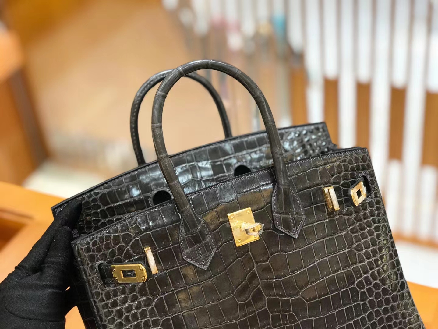 Hermès（爱马仕）Birkin 铂金包 石墨灰 进口一级皮 倒V级别 金扣 25cm 原版蜜蜡线 顶级手缝