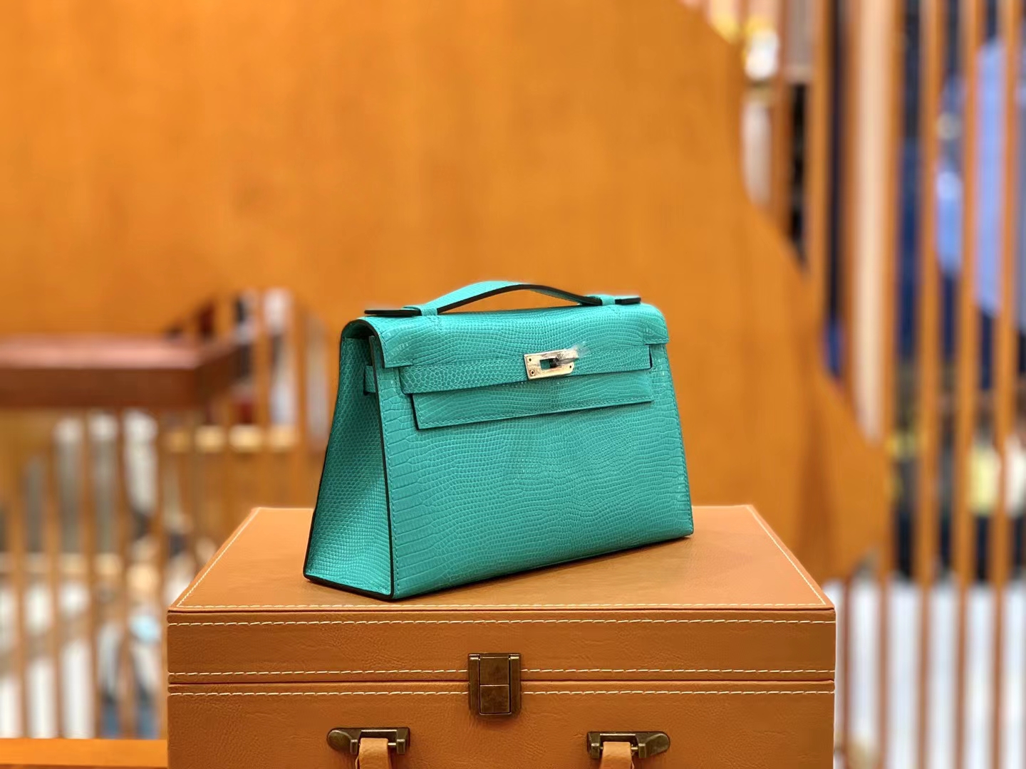 Hermès（爱马仕）Mini Kelly 迷你凯莉 维罗纳绿 野生蜥蜴皮 银扣 一代 原版蜜蜡线 顶级手缝