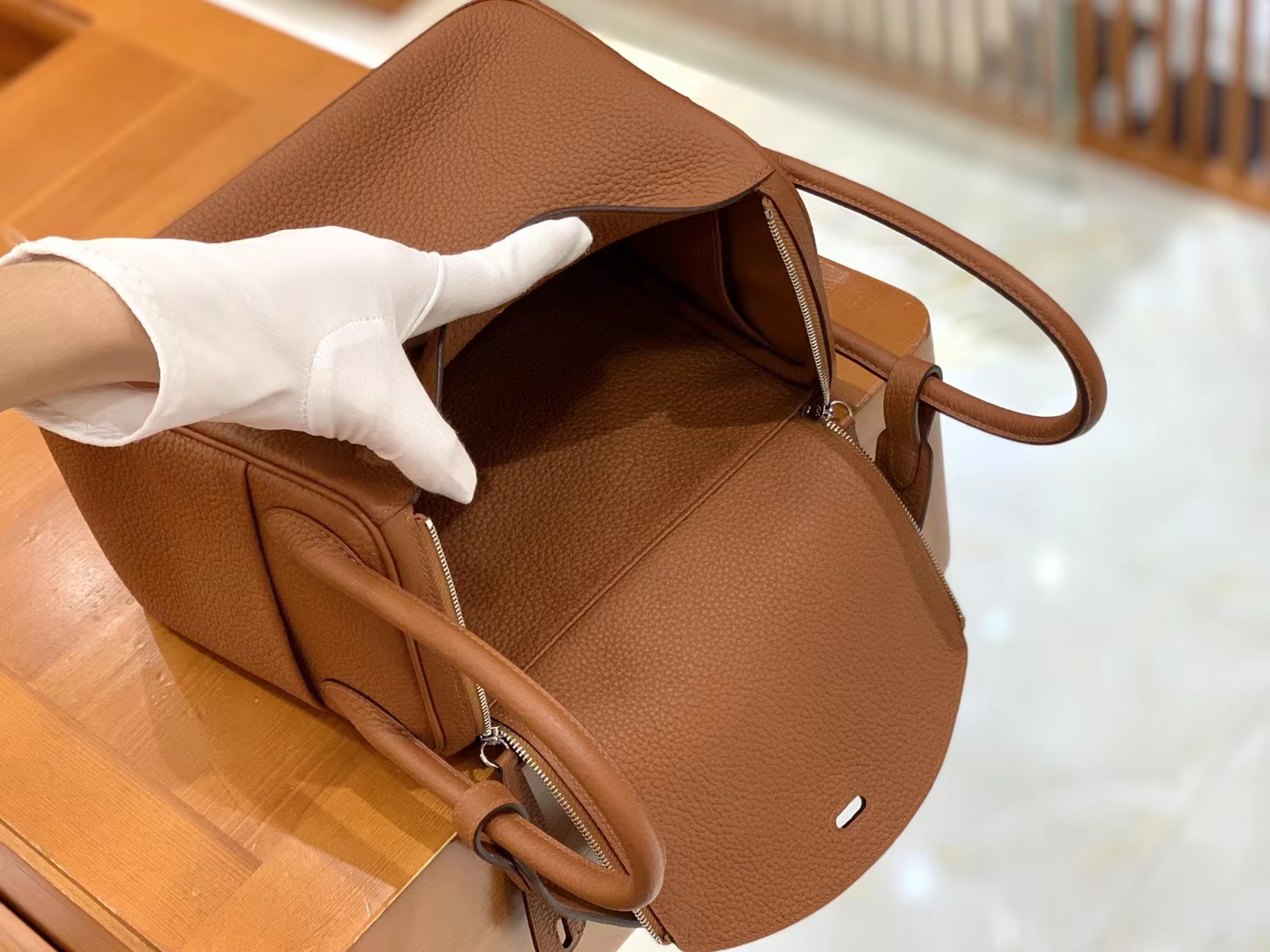 Hermès（爱马仕）Lindy 琳迪包 焦糖色 进口TC大牛皮 银扣 26cm 原版蜜蜡线 顶级手缝