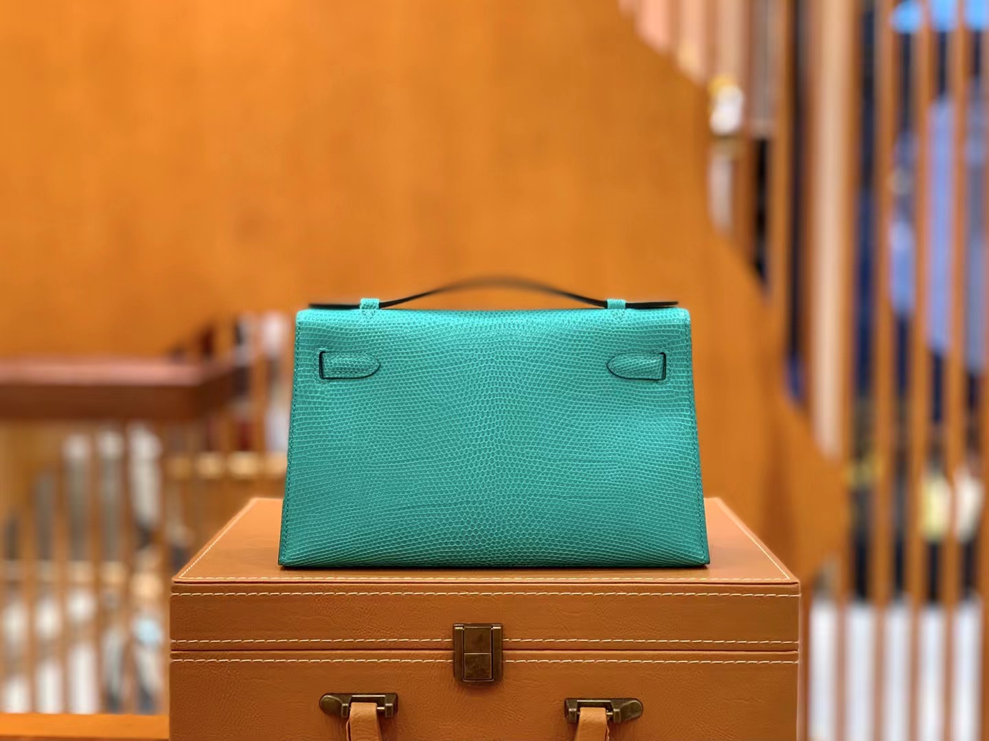 Hermès（爱马仕）Mini Kelly 迷你凯莉 维罗纳绿 野生蜥蜴皮 银扣 一代 原版蜜蜡线 顶级手缝