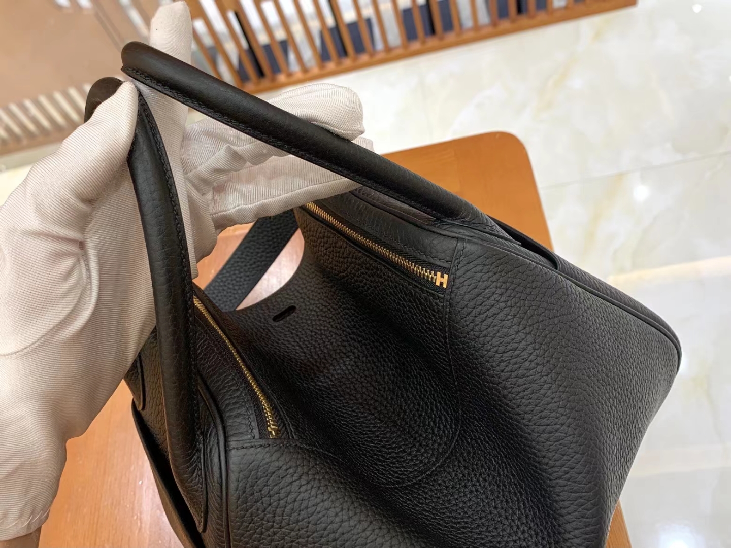Hermès（爱马仕）Lindy 琳迪包 经典黑 进口TC大牛皮 金扣 26cm 原版蜜蜡线 顶级手缝