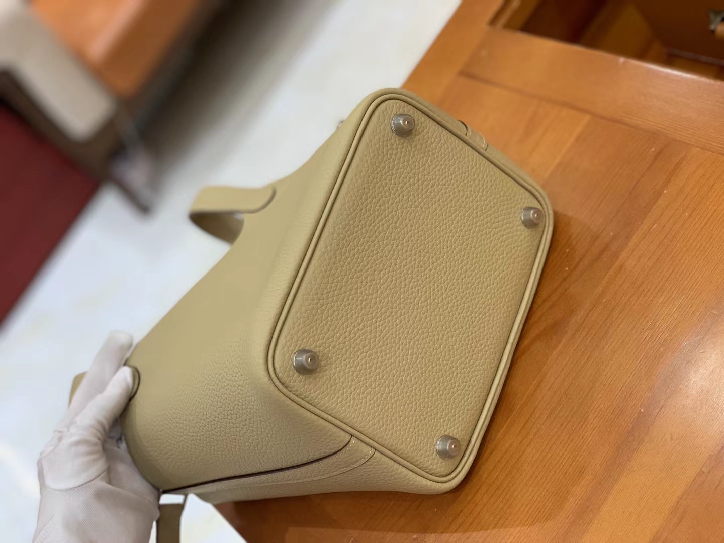 Hermès（爱马仕）Picotin 菜篮子 风衣灰 进口TC大牛皮 银扣 18cm 原版蜜蜡线 顶级手缝