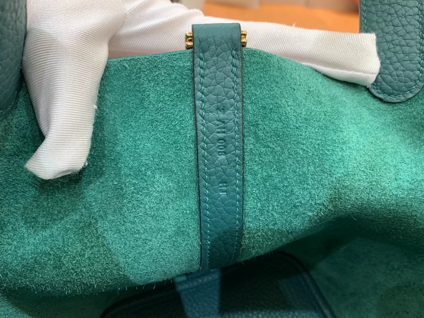 Hermès（爱马仕）Picotin 菜篮子 孔雀绿 进口TC大牛皮 金扣 18cm 原版蜜蜡线 顶级手缝