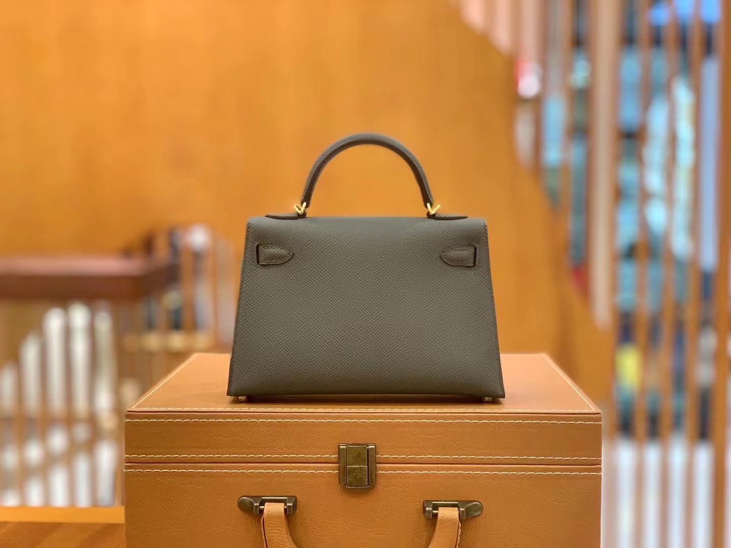 Hermès（爱马仕）新增现货 Mini kelly 迷你凯莉 Epsom 锡器灰 金扣 二代