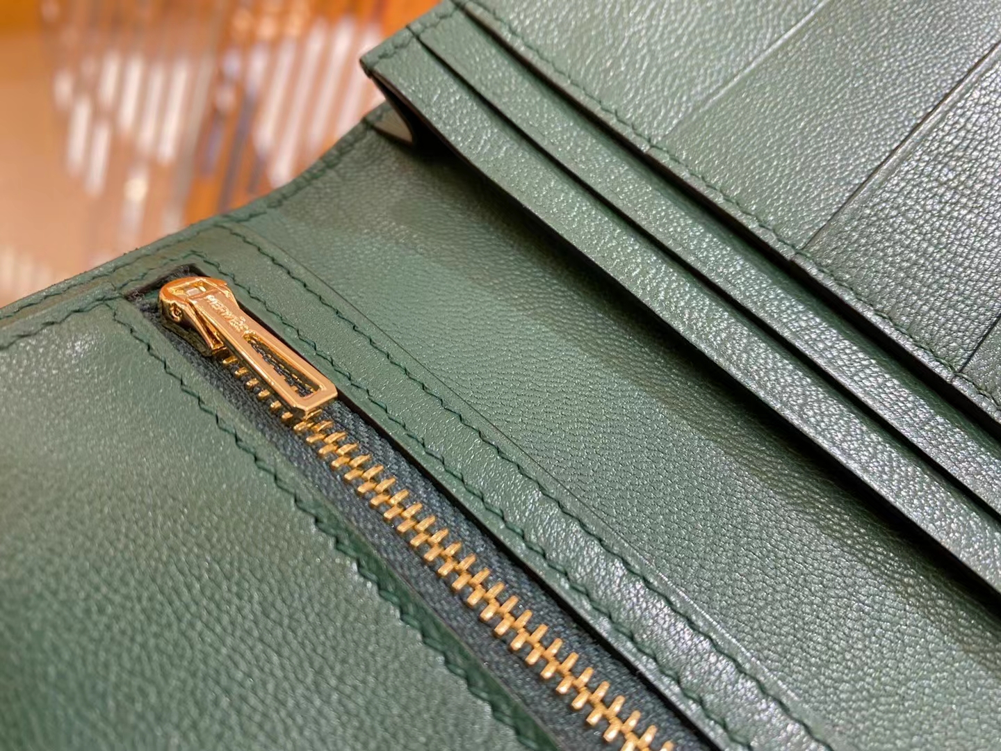 Hermès（爱马仕）钱包钱夹 松柏绿 金扣 一级美洲鳄鱼皮