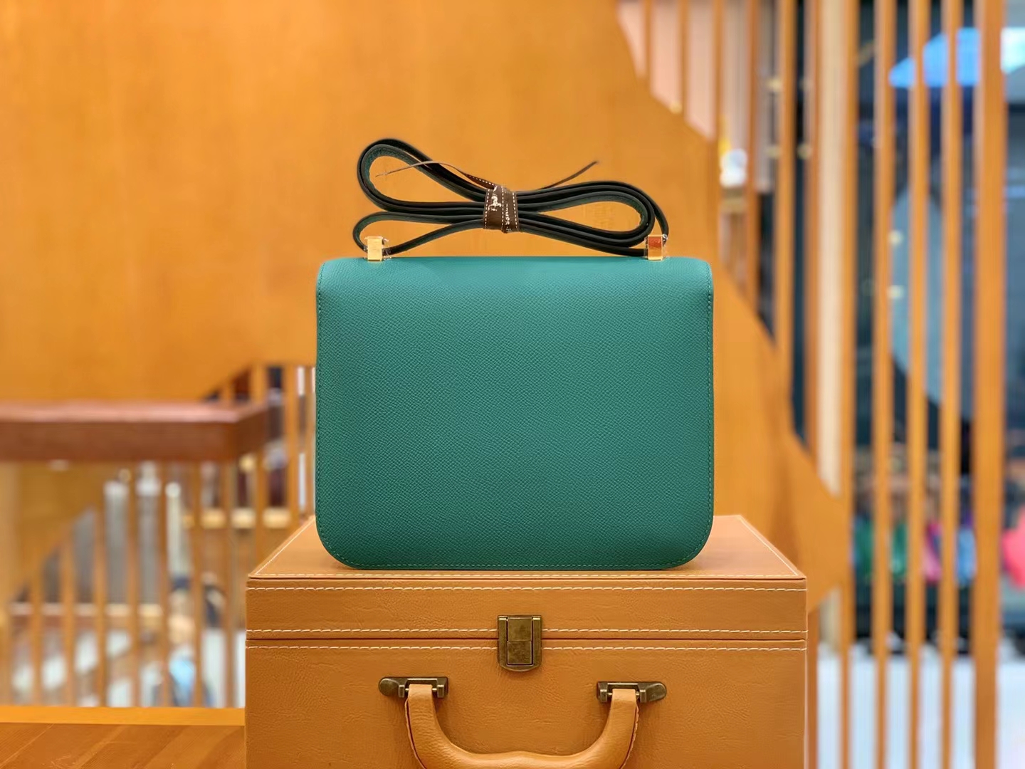 Hermès（爱马仕）Constance 康康 孔雀绿 Epsom 掌纹牛皮 金扣 24cm 原版蜜蜡线 顶级手缝