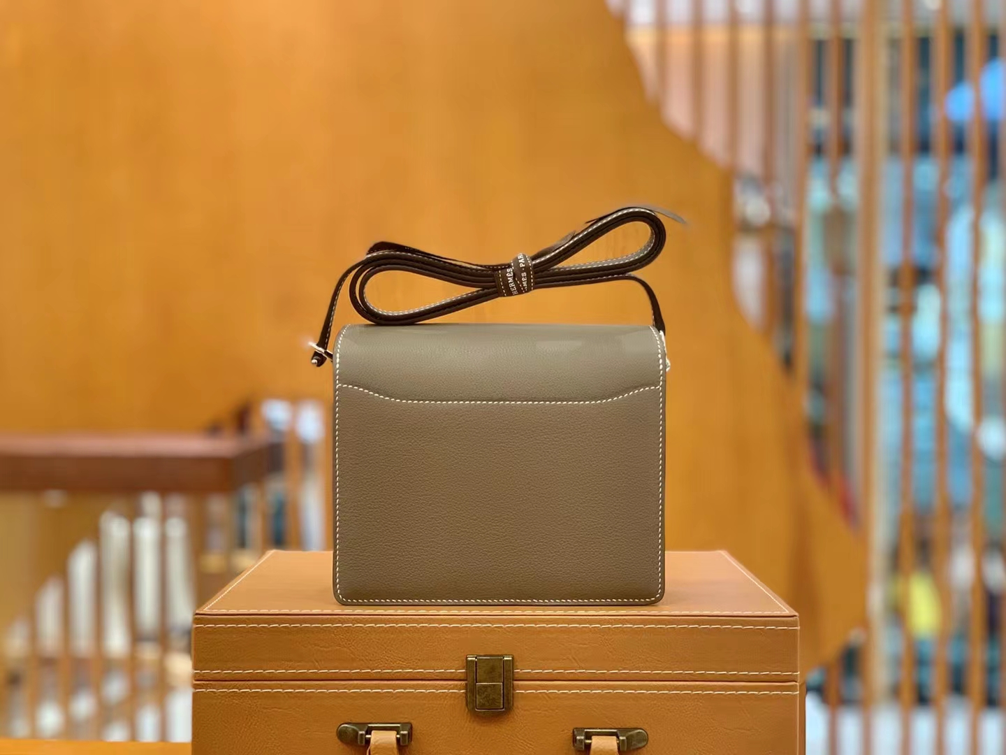 Hermès（爱马仕）Rouils Mini 迷你 猪鼻子 大象灰 Evercolor 牛皮 银扣 原版蜜蜡线 顶级手缝