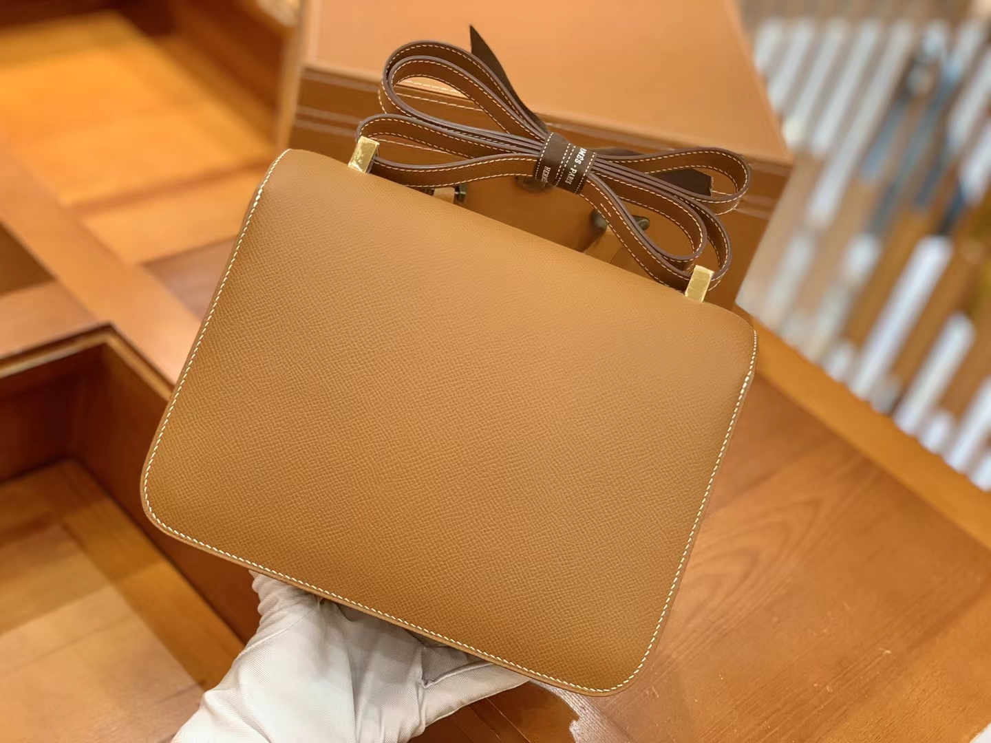 Hermès（爱马仕）Constance 康康 金棕色 Epsom 掌纹牛皮 金扣 24cm 原版蜜蜡线 顶级手缝