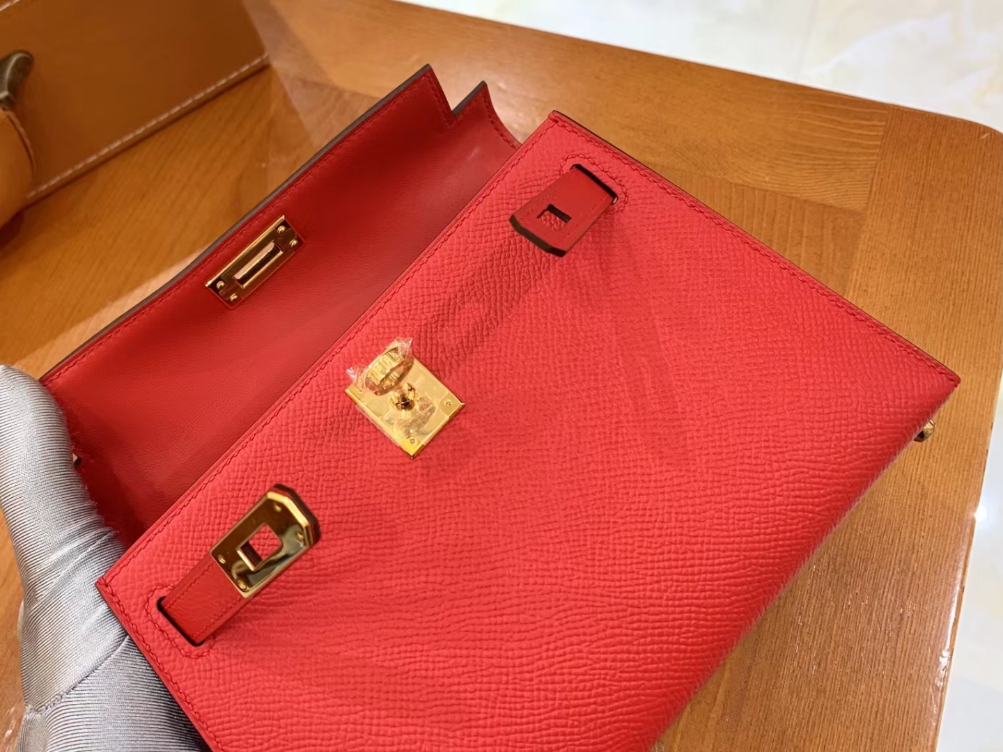 Hermès（爱马仕）Mini kelly 迷你凯莉 大红色 Epsom掌纹牛皮 金扣 二代 原版蜜蜡线 顶级手缝