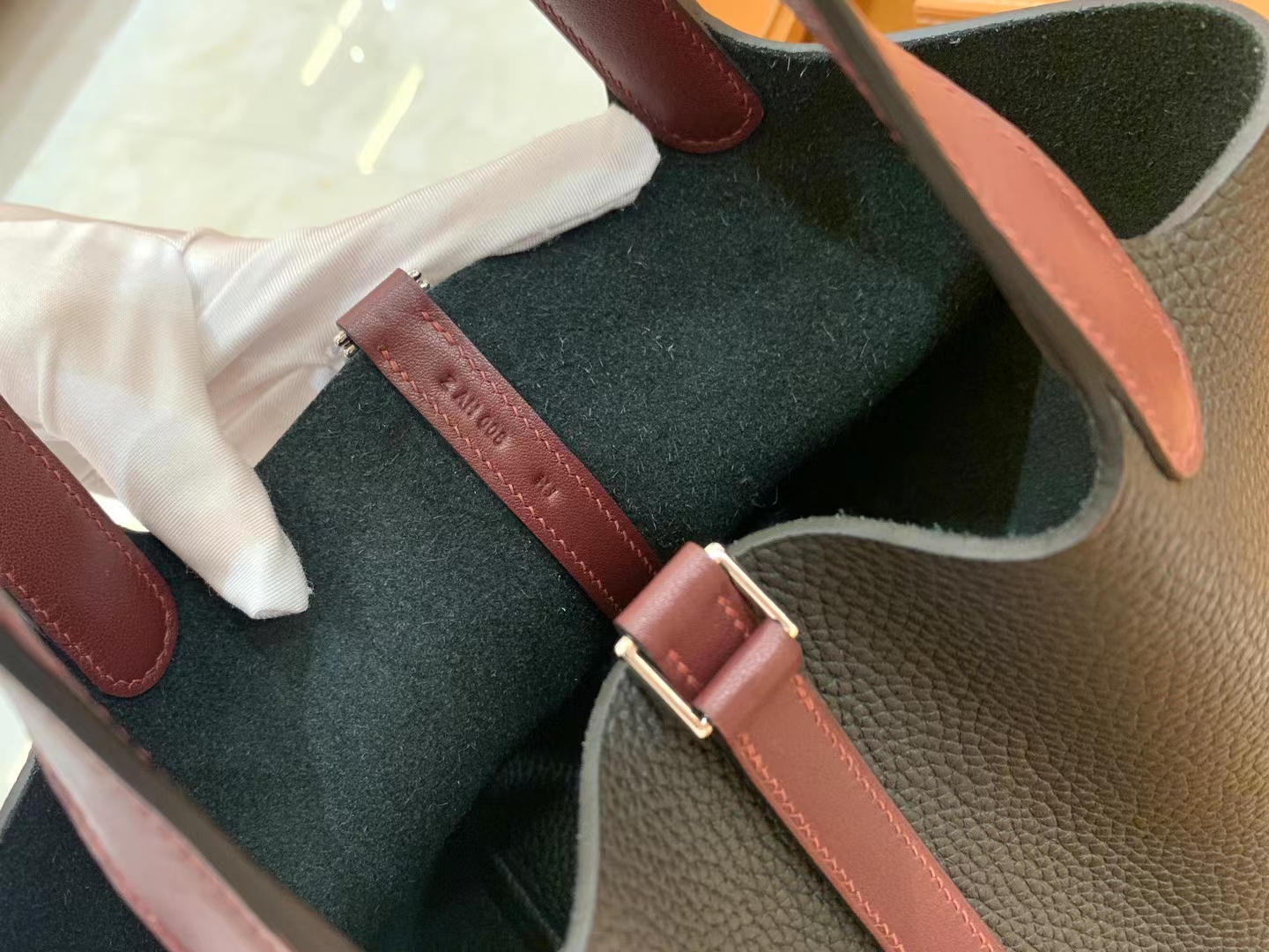 Hermès（爱马仕）Picotin 菜篮子 酒红 拼 经典黑 进口Swift 拼 TC大牛皮 银扣 18cm 原版蜜蜡线 顶级手缝