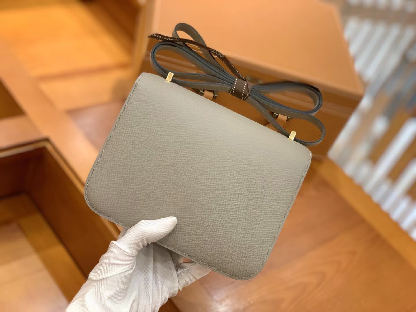 Hermès（爱马仕）Constance 康康 沥青灰 Epsom 掌纹牛皮 金扣 19cm 原版蜜蜡线 顶级手缝