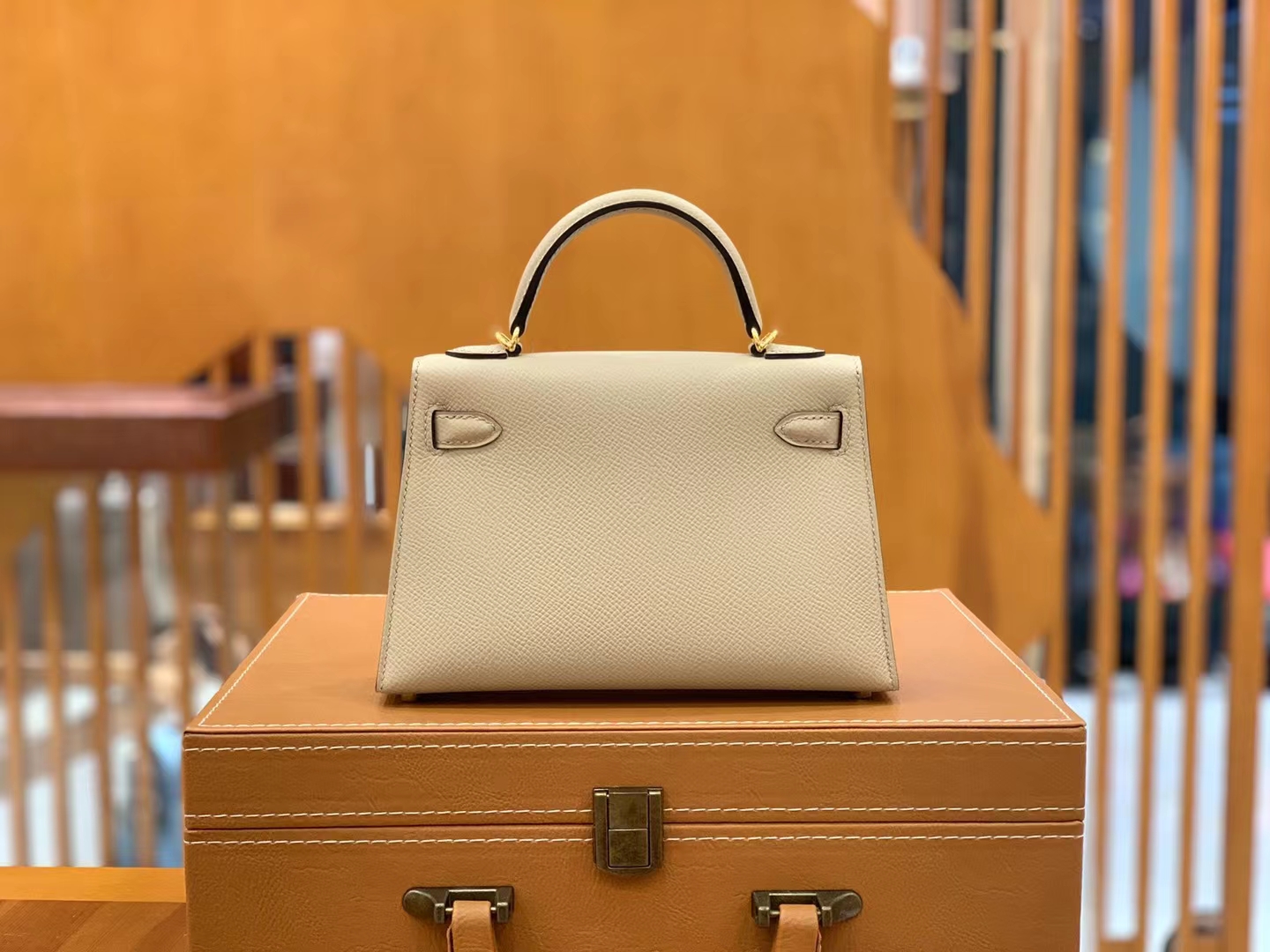 Hermès（爱马仕）Mini kelly 迷你凯莉 斑鸠灰 Epsom掌纹牛皮 金扣 二代 原版蜜蜡线 顶级手缝