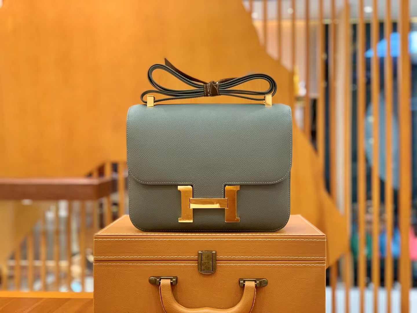 Hermès（爱马仕）Constance 康康 杏仁绿 Epsom 掌纹牛皮 金扣 24cm 原版蜜蜡线 顶级手缝