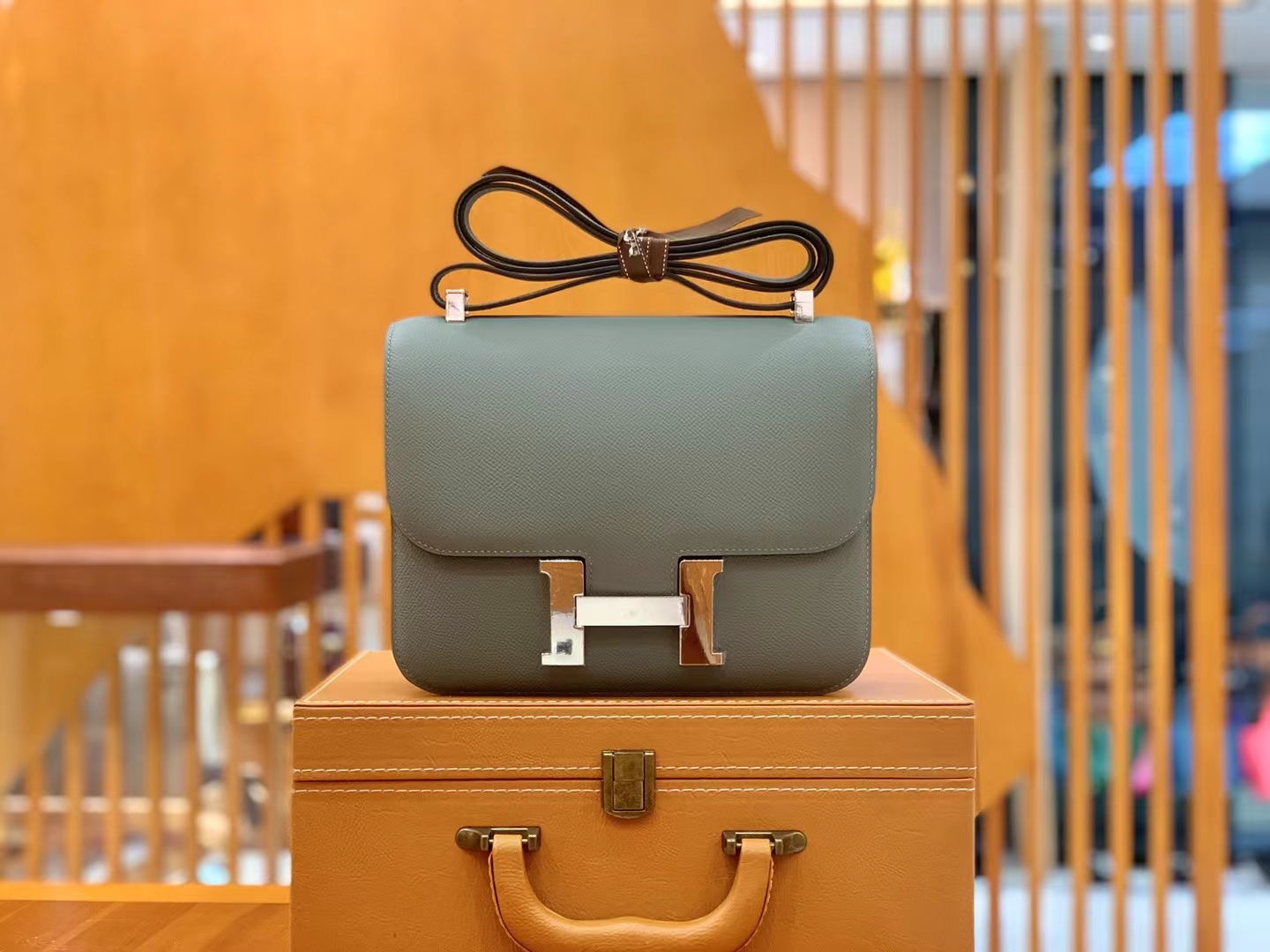 Hermès（爱马仕）Constance 康康 杏仁绿 Epsom 掌纹牛皮 银扣 24cm 原版蜜蜡线 顶级手缝