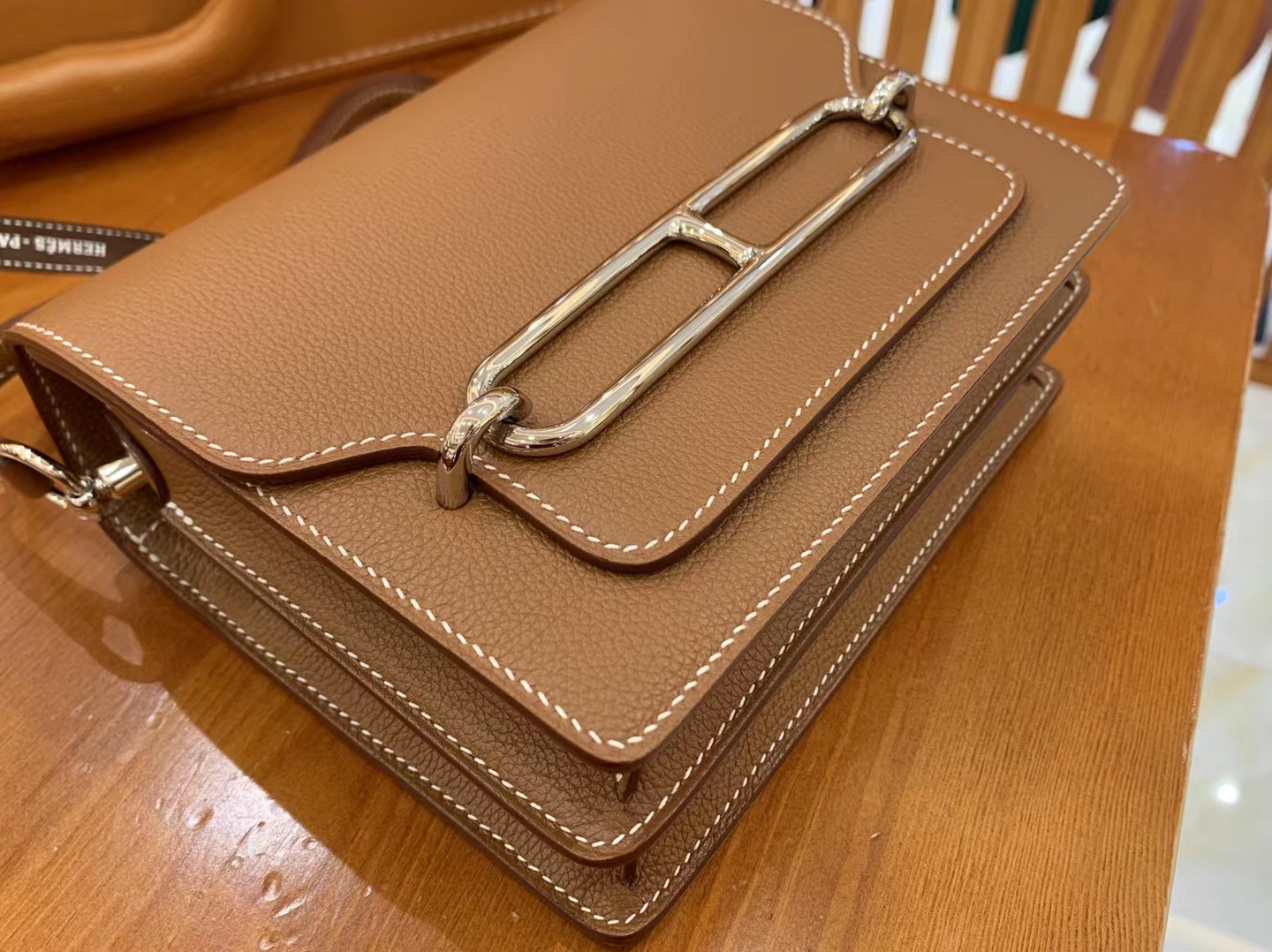 Hermès（爱马仕）Rouils Mini 迷你 猪鼻子 金棕色 Evercolor 牛皮 银扣 原版蜜蜡线 顶级手缝