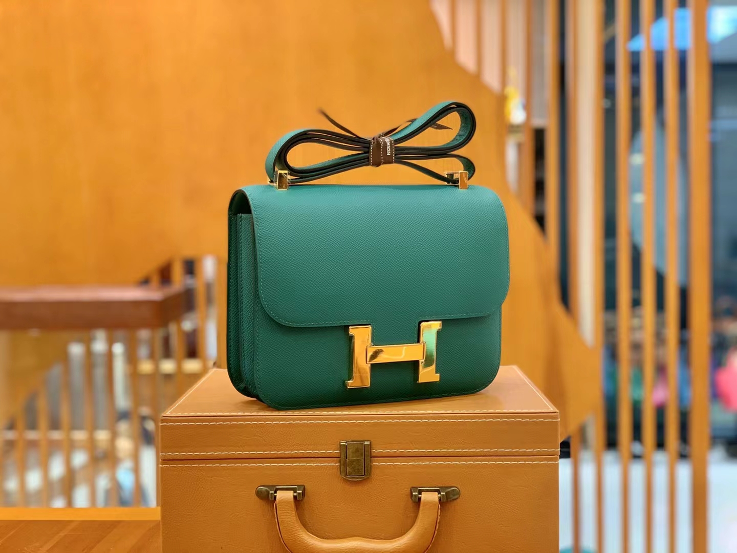 Hermès（爱马仕）Constance 康康 孔雀绿 Epsom 掌纹牛皮 金扣 24cm 原版蜜蜡线 顶级手缝
