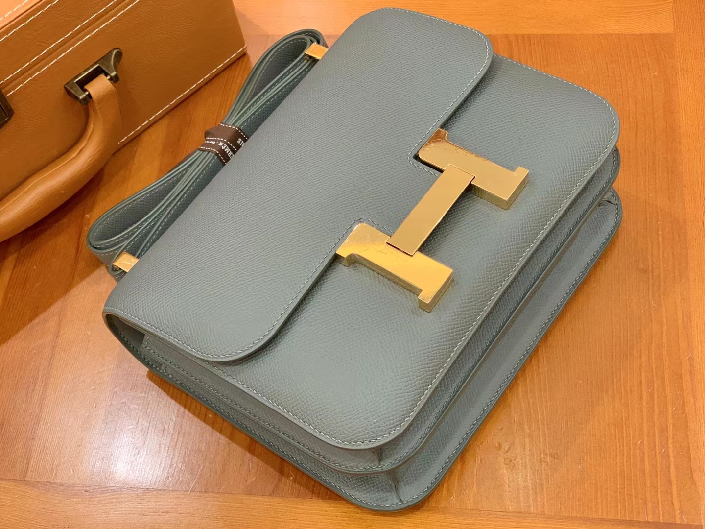 Hermès（爱马仕）Constance 康康 杏仁绿 Epsom 掌纹牛皮 金扣 24cm 原版蜜蜡线 顶级手缝