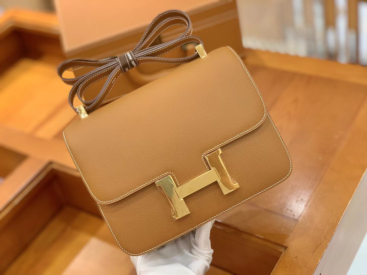 Hermès（爱马仕）Constance 康康 金棕色 Epsom 掌纹牛皮 金扣 24cm 原版蜜蜡线 顶级手缝