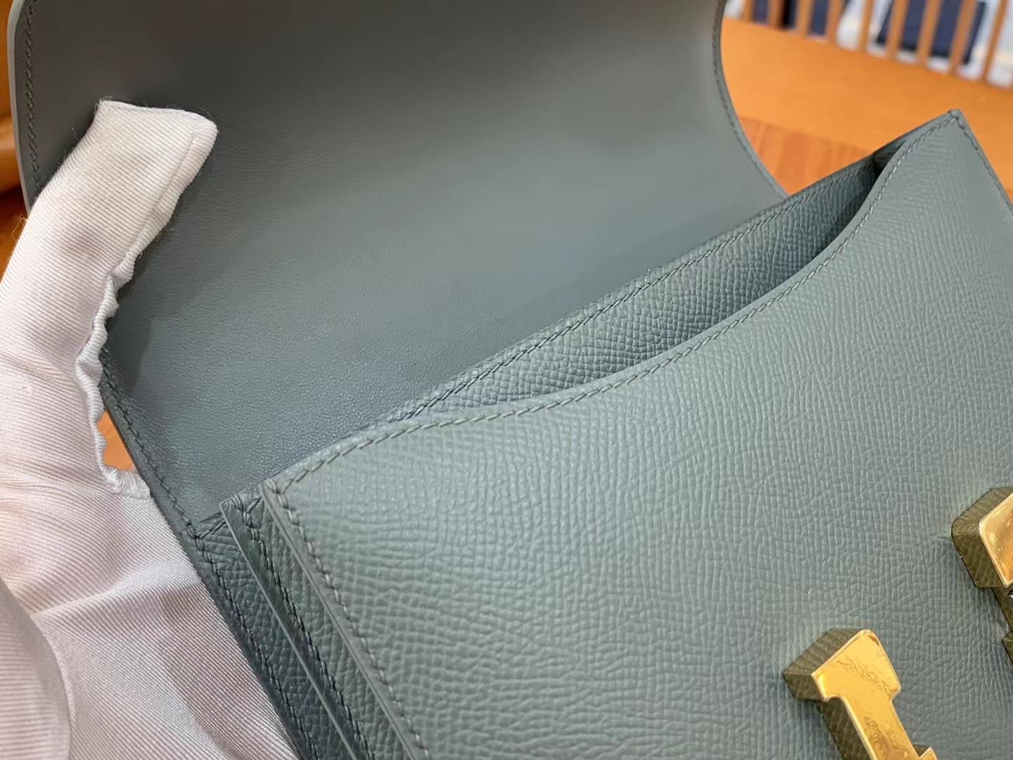 Hermès（爱马仕）Constance 康康 杏仁绿 Epsom 掌纹牛皮 金扣 19cm 原版蜜蜡线 顶级手缝