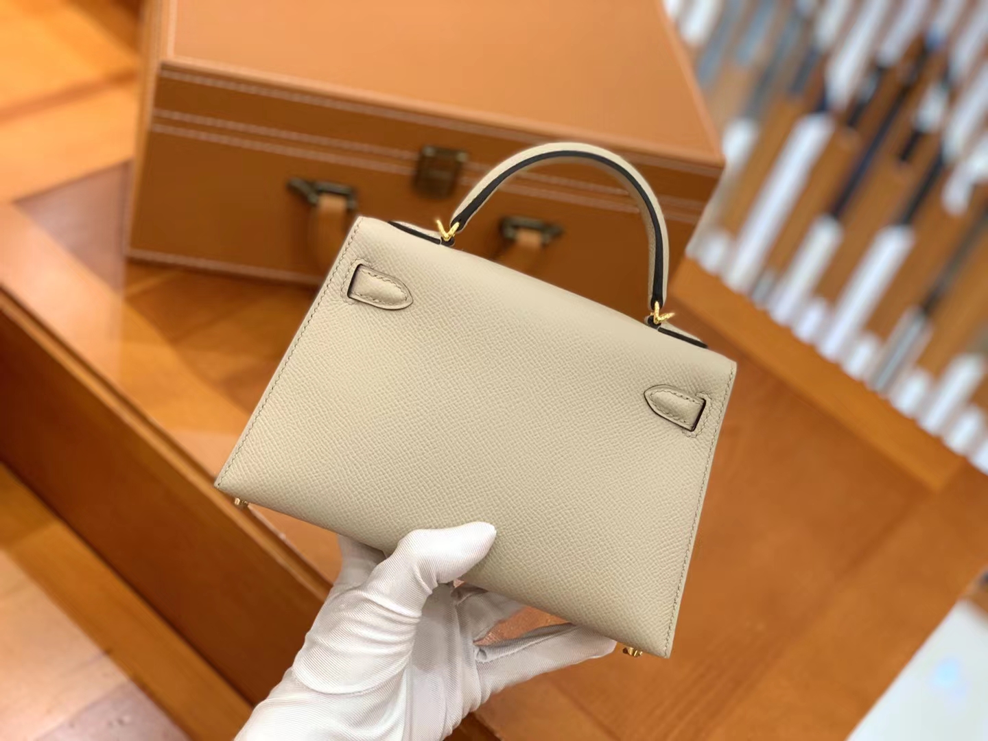 Hermès（爱马仕）Mini kelly 迷你凯莉 斑鸠灰 Epsom掌纹牛皮 金扣 二代 原版蜜蜡线 顶级手缝