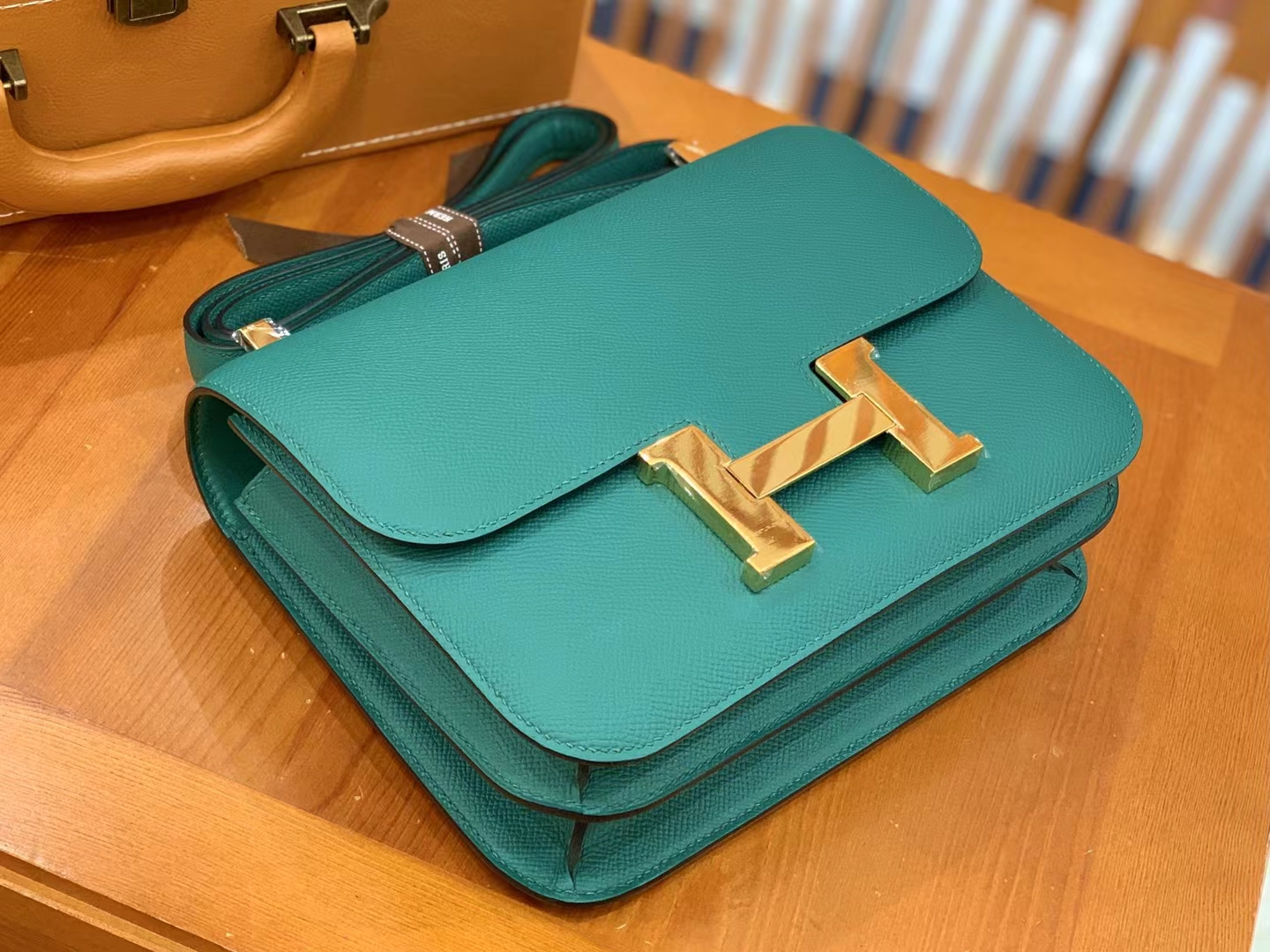 Hermès（爱马仕）Constance 康康 孔雀绿 Epsom 掌纹牛皮 金扣 24cm 原版蜜蜡线 顶级手缝