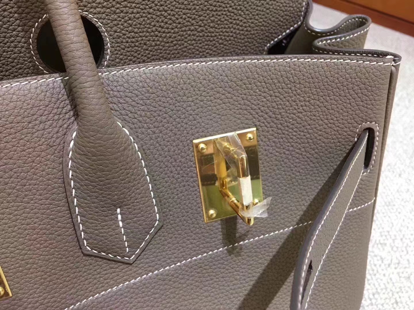 Hermès（爱马仕）Shoulder Birkin 进口Togo皮 大象灰 金扣 42cm