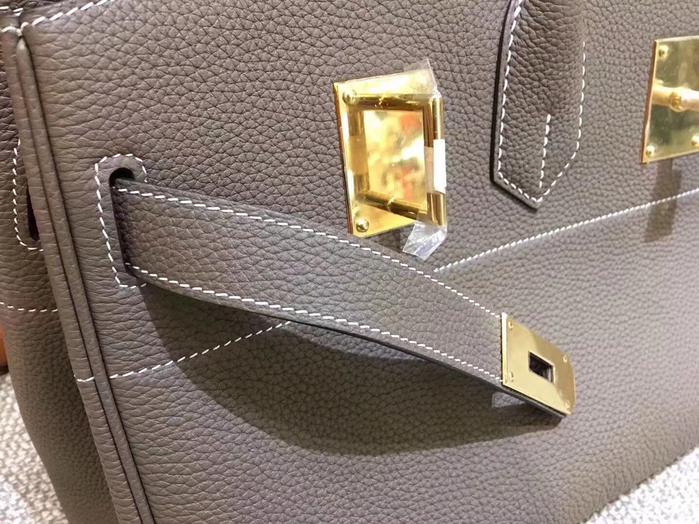 Hermès（爱马仕）Shoulder Birkin 进口Togo皮 大象灰 金扣 42cm