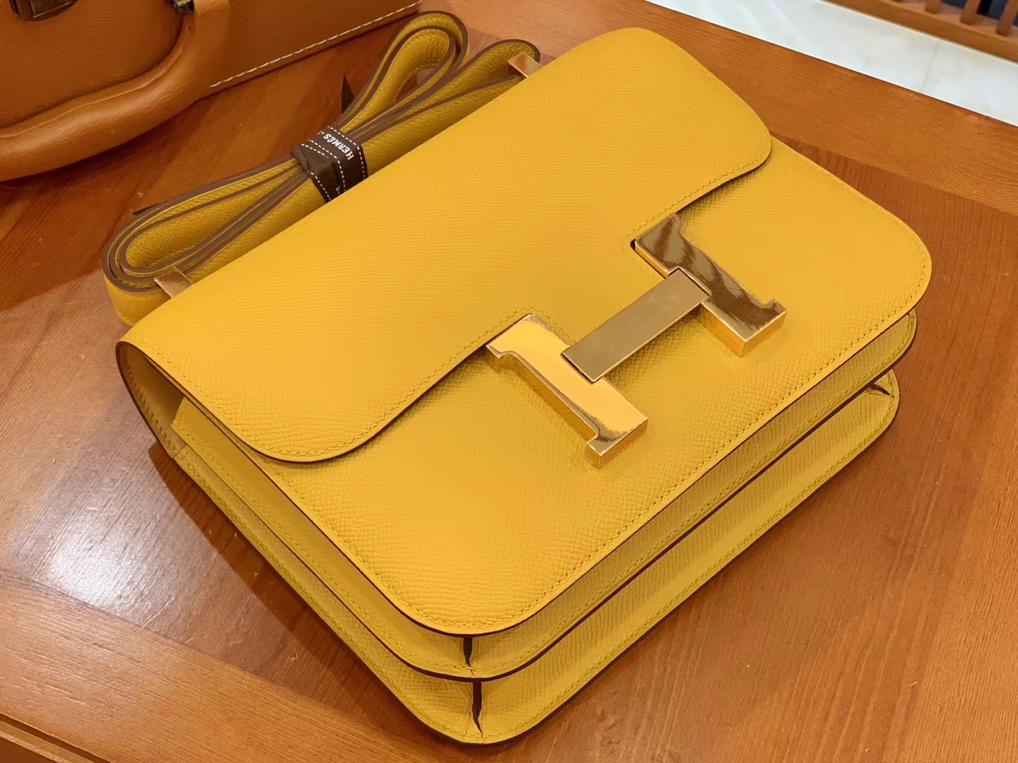 Hermès（爱马仕）Constance 康康 琥珀黄 Epsom 掌纹牛皮 金扣 24cm 原版蜜蜡线 顶级手缝