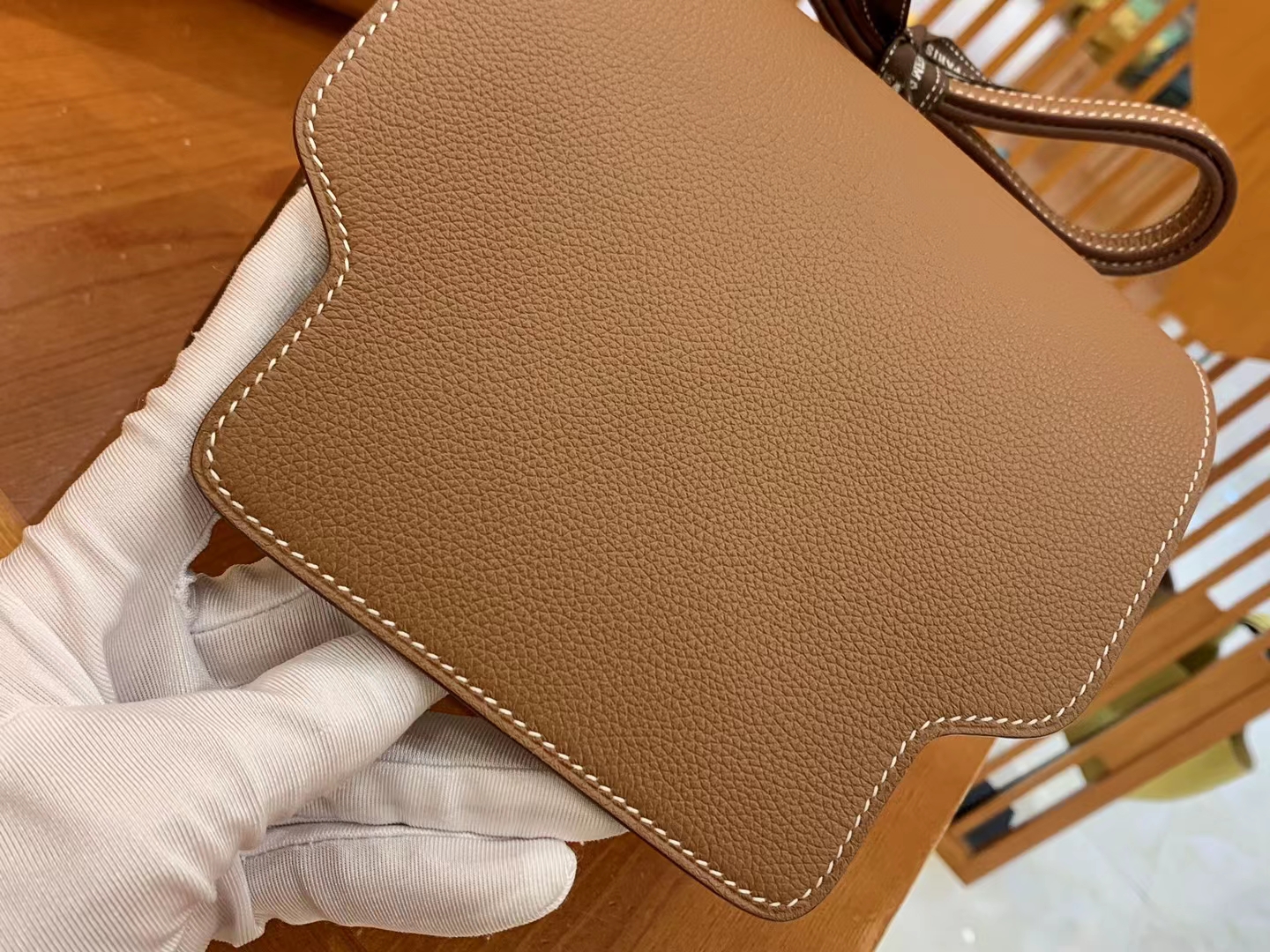 Hermès（爱马仕）Rouils Mini 迷你 猪鼻子 金棕色 Evercolor 牛皮 银扣 原版蜜蜡线 顶级手缝
