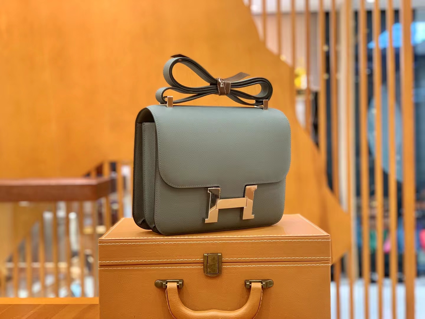 Hermès（爱马仕）Constance 康康 杏仁绿 Epsom 掌纹牛皮 银扣 24cm 原版蜜蜡线 顶级手缝