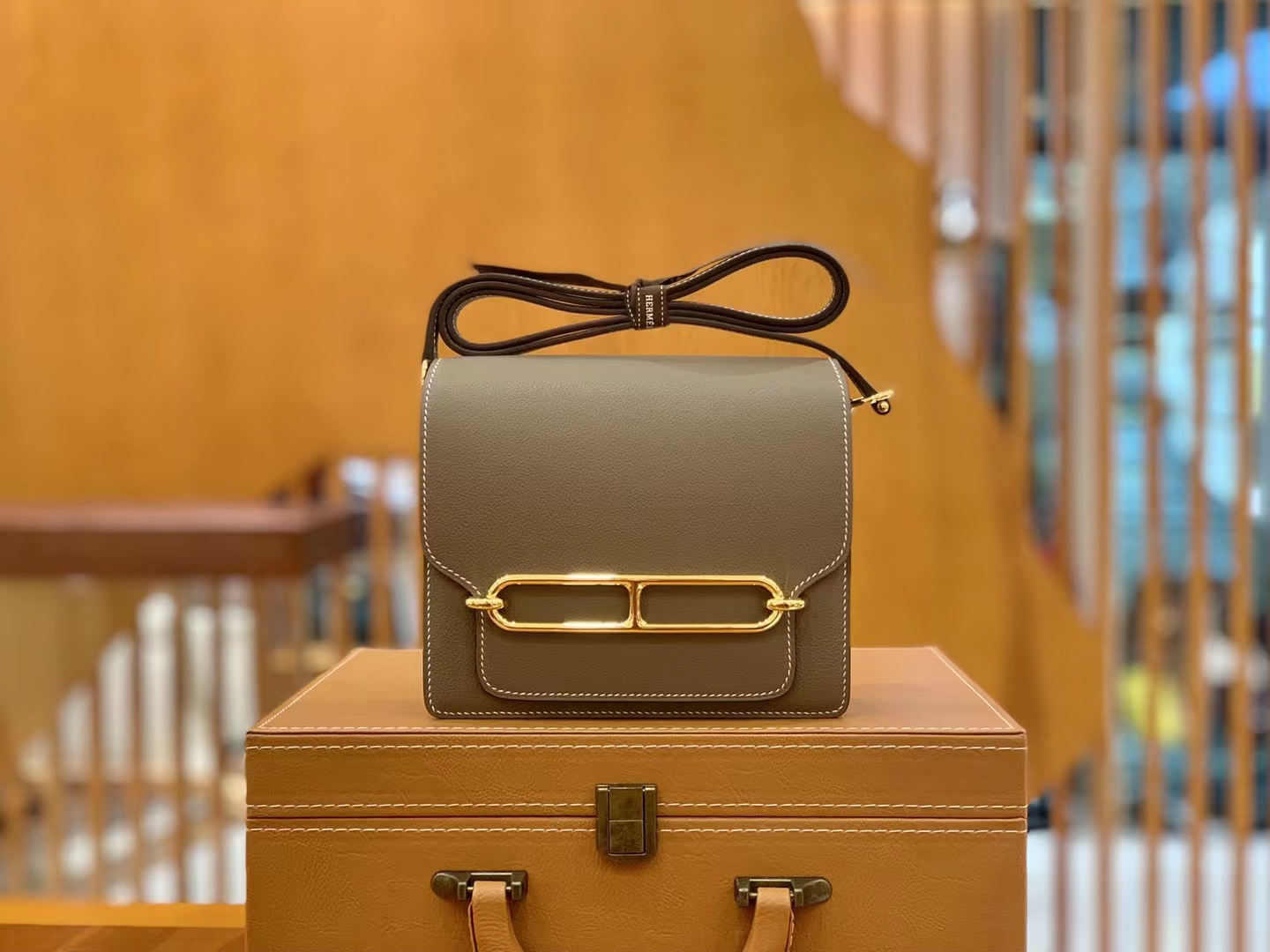Hermès（爱马仕）Rouils Mini 迷你 猪鼻子 大象灰 Evercolor 牛皮 金扣 原版蜜蜡线 顶级手缝