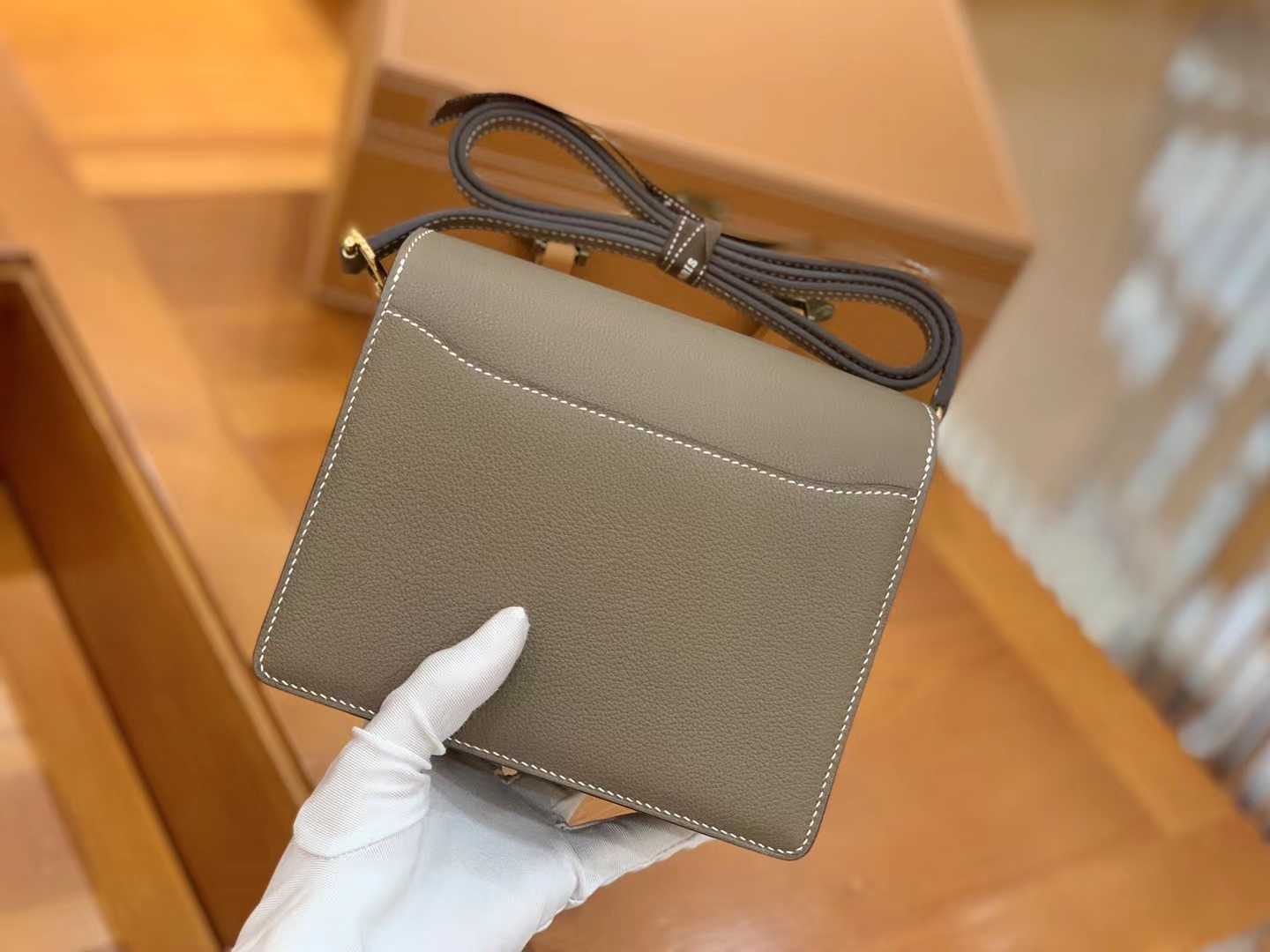 Hermès（爱马仕）Rouils Mini 迷你 猪鼻子 大象灰 Evercolor 牛皮 金扣 原版蜜蜡线 顶级手缝