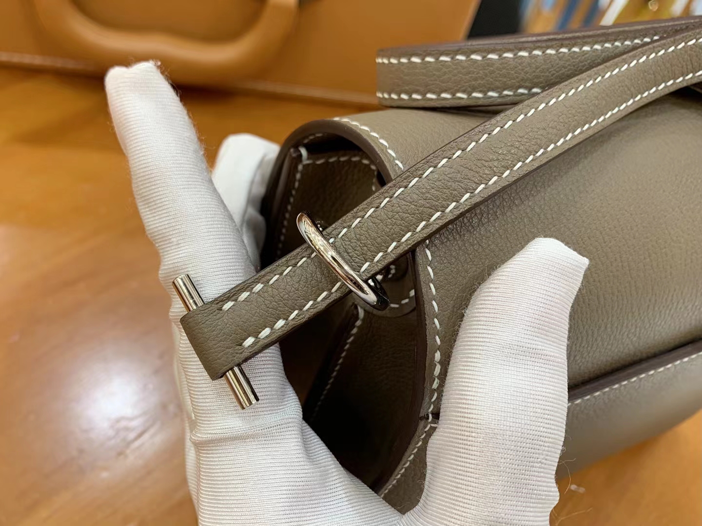 Hermès（爱马仕）Rouils Mini 迷你 猪鼻子 大象灰 Evercolor 牛皮 银扣 原版蜜蜡线 顶级手缝