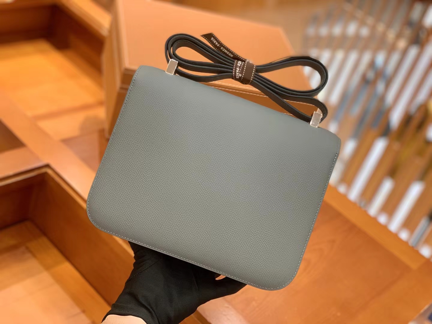 Hermès（爱马仕）Constance 康康 杏仁绿 Epsom 掌纹牛皮 银扣 24cm 原版蜜蜡线 顶级手缝