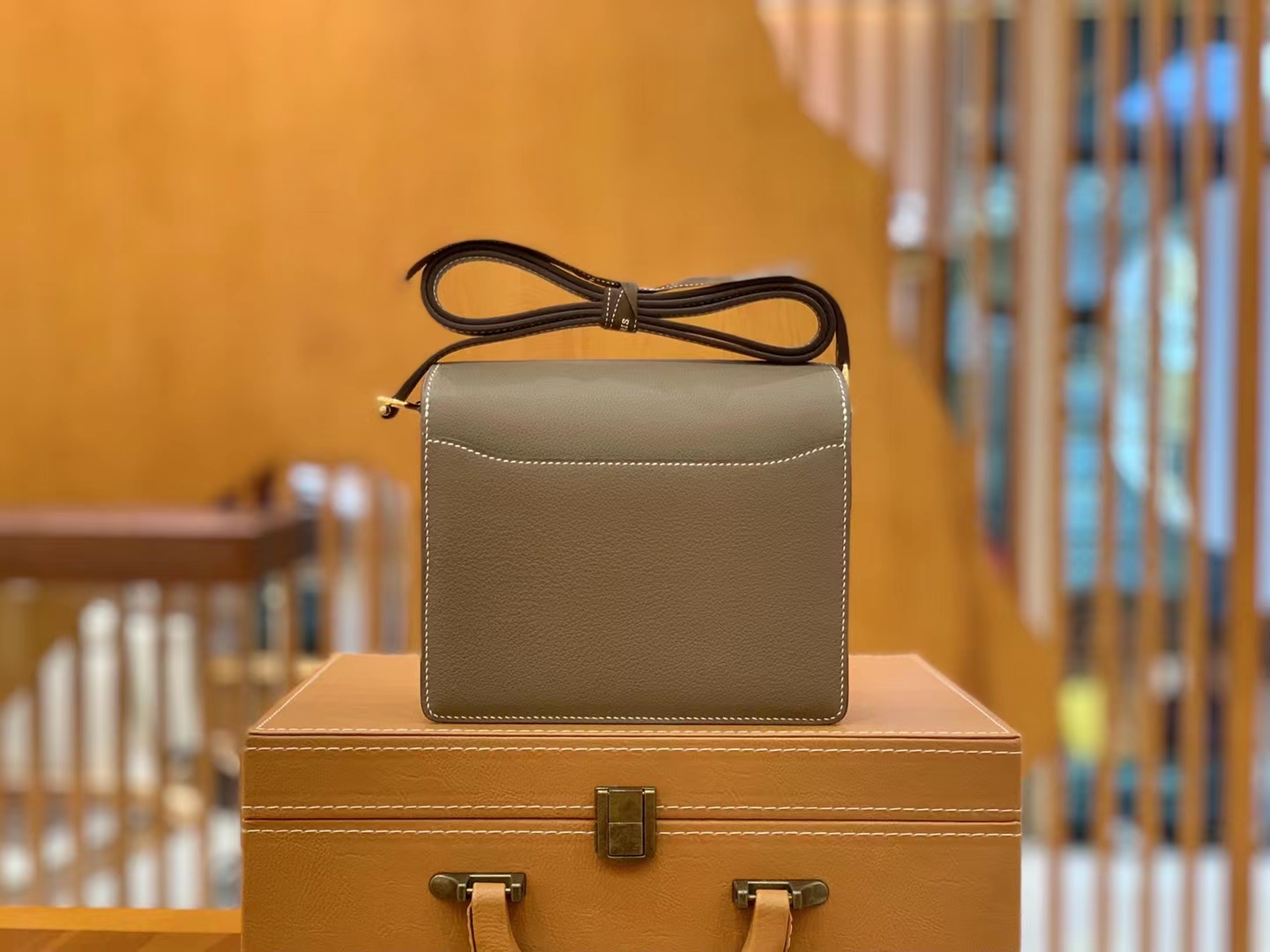 Hermès（爱马仕）Rouils Mini 迷你 猪鼻子 大象灰 Evercolor 牛皮 金扣 原版蜜蜡线 顶级手缝