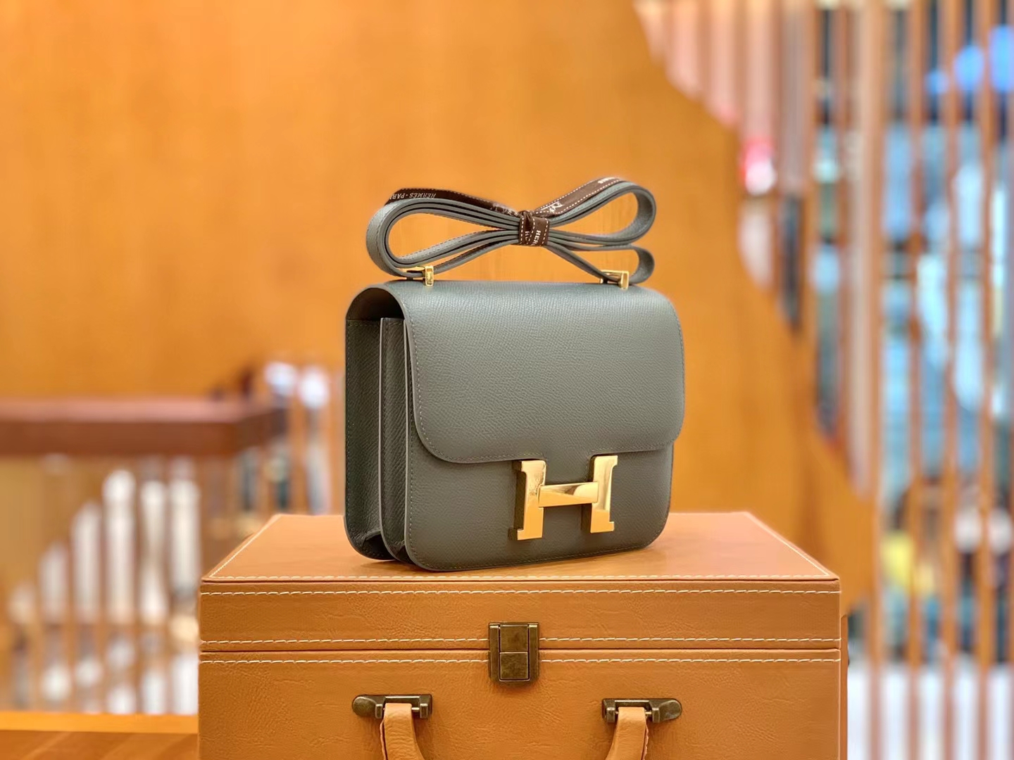 Hermès（爱马仕）Constance 康康 杏仁绿 Epsom 掌纹牛皮 金扣 19cm 原版蜜蜡线 顶级手缝