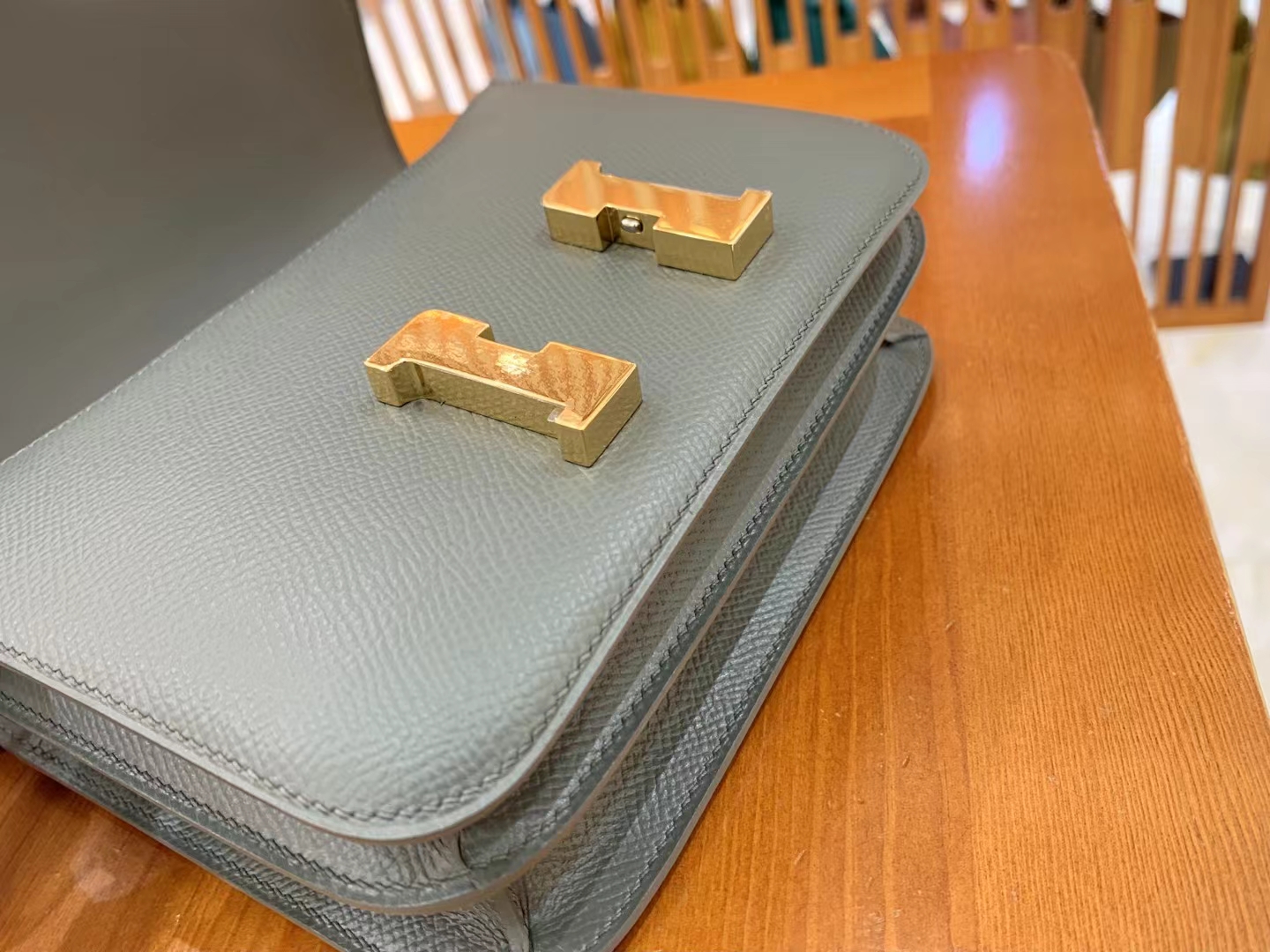 Hermès（爱马仕）Constance 康康 杏仁绿 Epsom 掌纹牛皮 金扣 19cm 原版蜜蜡线 顶级手缝