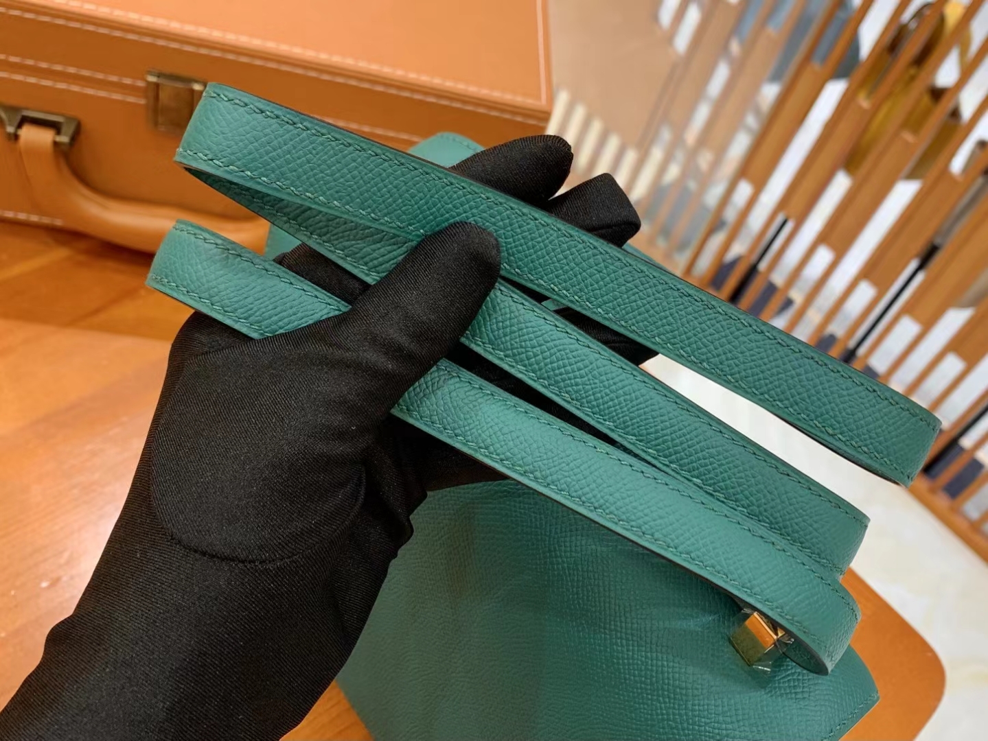Hermès（爱马仕）Constance 康康 孔雀绿 Epsom 掌纹牛皮 金扣 24cm 原版蜜蜡线 顶级手缝