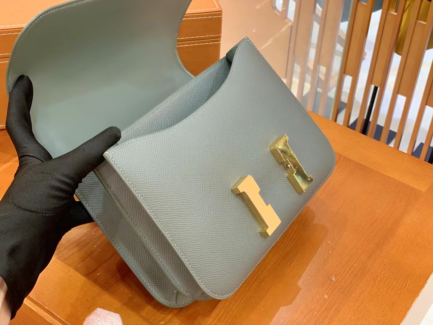 Hermès（爱马仕）Constance 康康 杏仁绿 Epsom 掌纹牛皮 金扣 24cm 原版蜜蜡线 顶级手缝