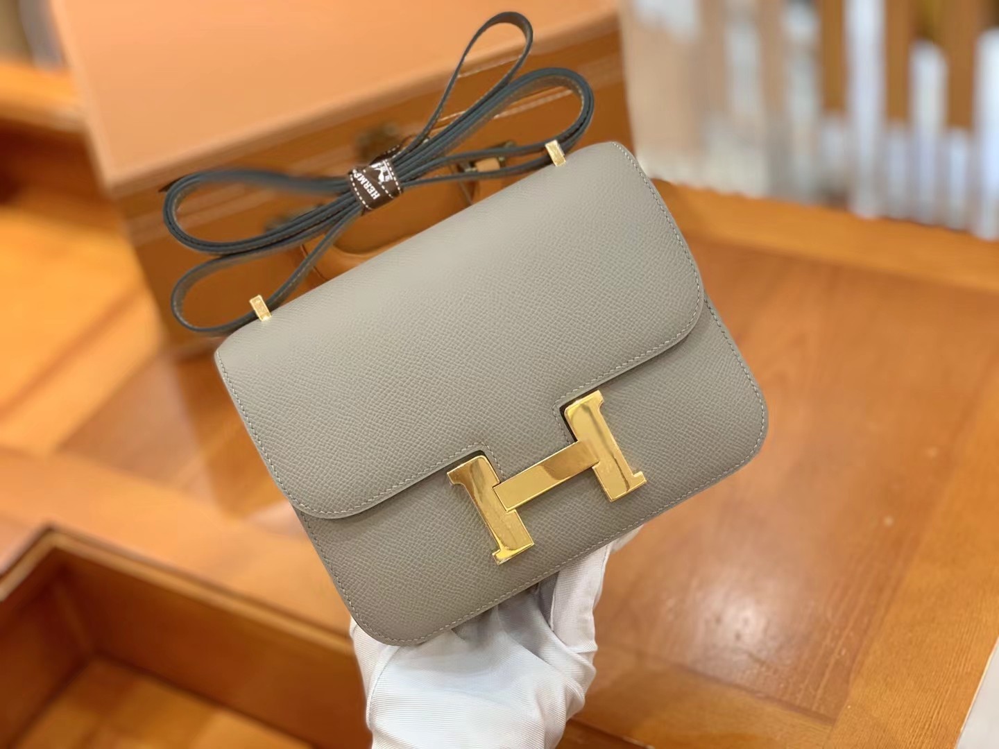 Hermès（爱马仕）Constance 康康 沥青灰 Epsom 掌纹牛皮 金扣 19cm 原版蜜蜡线 顶级手缝