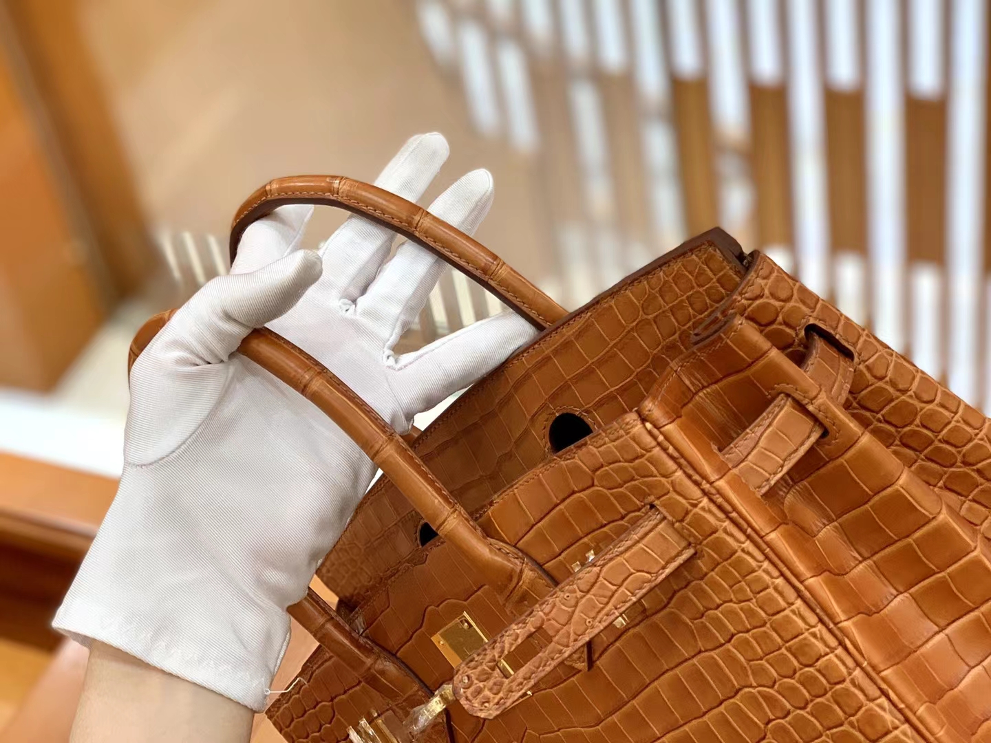 Hermès（爱马仕）Birkin 铂金包 金棕 进口一级皮 湾鳄“∧” 金扣 30cm 原版蜜蜡线 顶级手缝