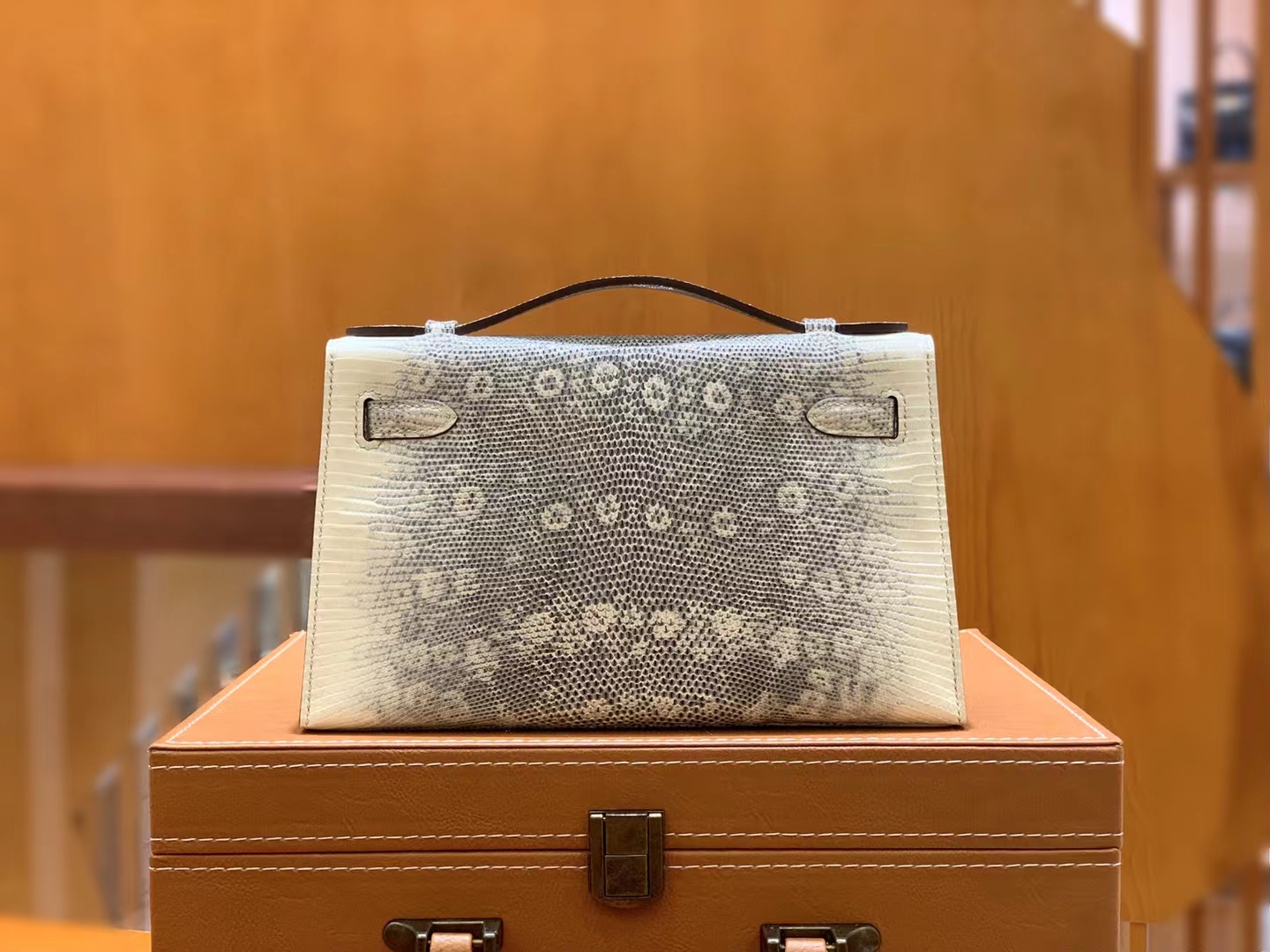 Hermes 爱马仕 Mini Kelly 一代 原色 南非野生蜥蜴皮
