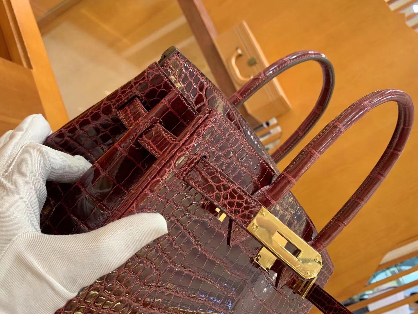 爱马仕 Hermes  Birkin 30CM 57 Bordeaux 波尔多酒红 一级进口湾鳄 进口蜜蜡线 全手工制作