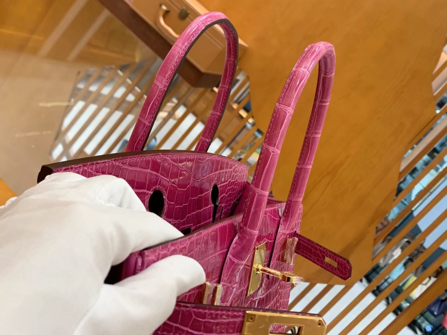 爱马仕 Hermes  Birkin 30CM 5J Fuchsia 桃粉 一级进口湾鳄 进口蜜蜡线 全手工制作